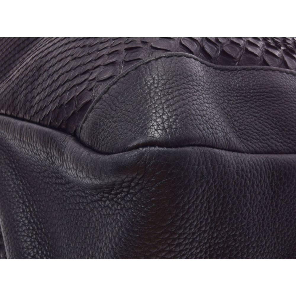 Gucci Tote Python Bag Black Leather - image 7
